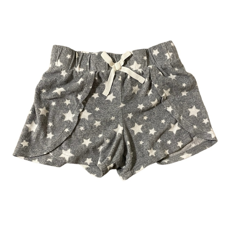 BCBG girls gray white star lounge shorts pajama bottoms